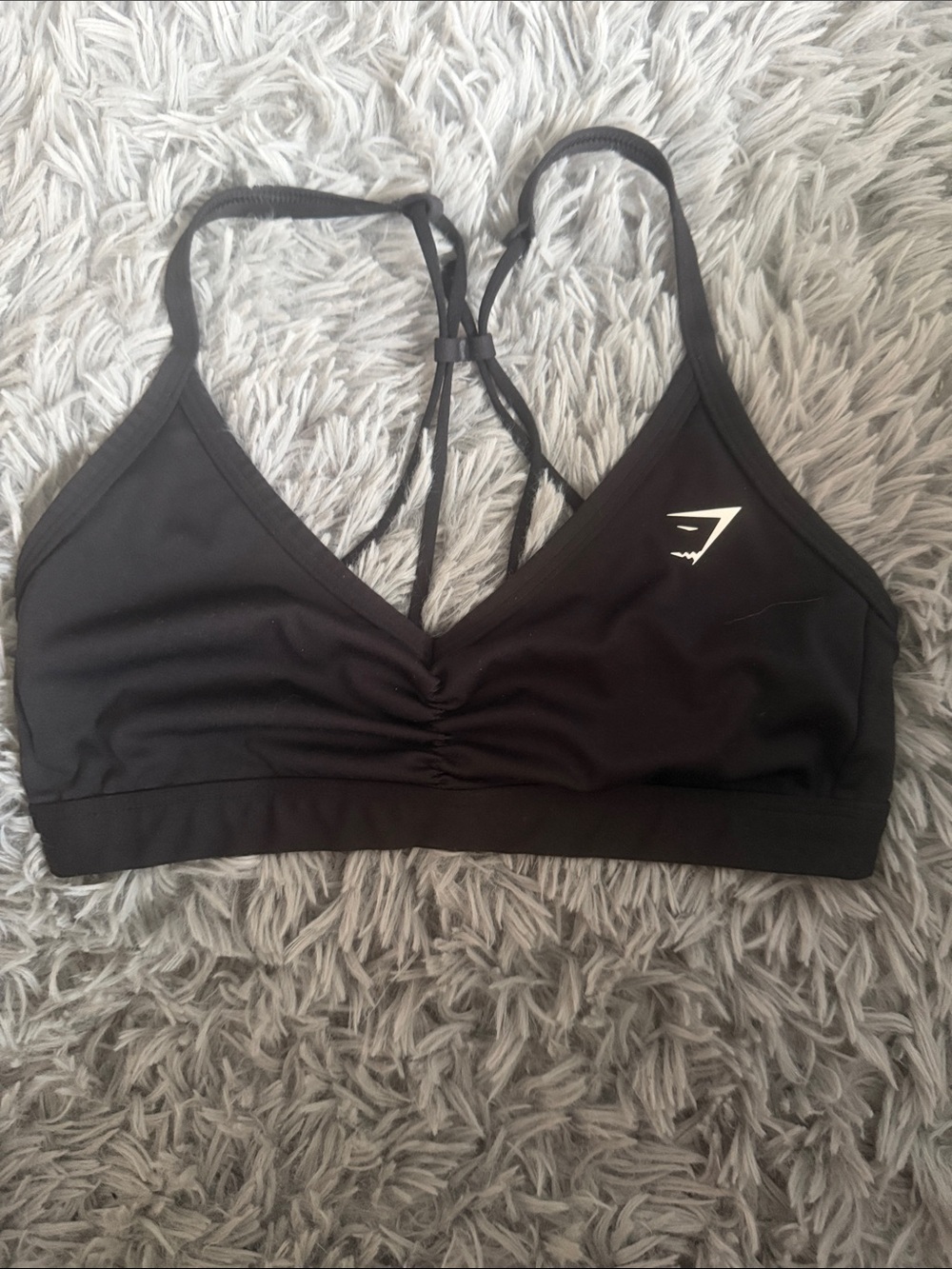 Gymshark Black Strappy V-Neck Sports Bra